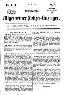 Eberhardt's allgemeiner Polizei-Anzeiger (Allgemeiner Polizei-Anzeiger) Freitag 11. Januar 1861