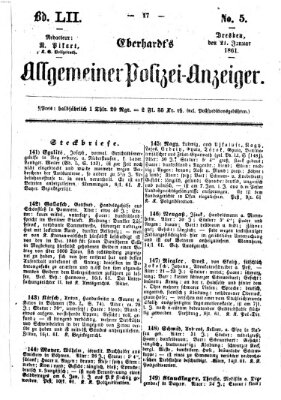 Eberhardt's allgemeiner Polizei-Anzeiger (Allgemeiner Polizei-Anzeiger) Montag 21. Januar 1861