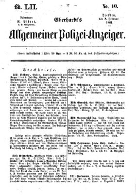 Eberhardt's allgemeiner Polizei-Anzeiger (Allgemeiner Polizei-Anzeiger) Freitag 8. Februar 1861