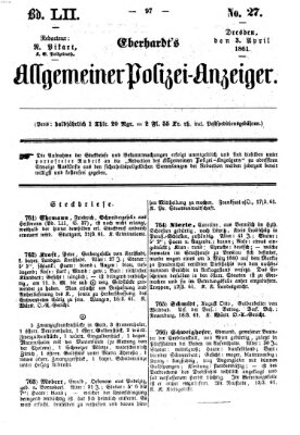 Eberhardt's allgemeiner Polizei-Anzeiger (Allgemeiner Polizei-Anzeiger) Mittwoch 3. April 1861