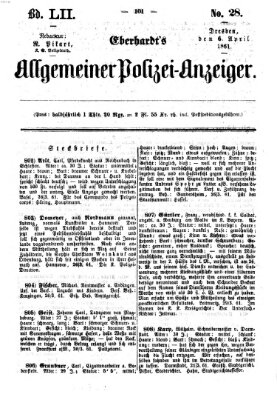 Eberhardt's allgemeiner Polizei-Anzeiger (Allgemeiner Polizei-Anzeiger) Samstag 6. April 1861