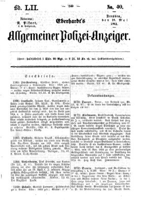 Eberhardt's allgemeiner Polizei-Anzeiger (Allgemeiner Polizei-Anzeiger) Samstag 18. Mai 1861