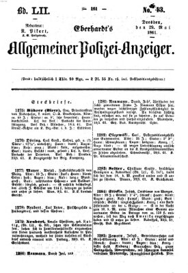 Eberhardt's allgemeiner Polizei-Anzeiger (Allgemeiner Polizei-Anzeiger) Mittwoch 29. Mai 1861