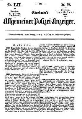 Eberhardt's allgemeiner Polizei-Anzeiger (Allgemeiner Polizei-Anzeiger) Samstag 15. Juni 1861