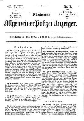 Eberhardt's allgemeiner Polizei-Anzeiger (Allgemeiner Polizei-Anzeiger) Mittwoch 10. Juli 1861