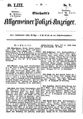 Eberhardt's allgemeiner Polizei-Anzeiger (Allgemeiner Polizei-Anzeiger) Mittwoch 24. Juli 1861