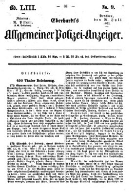 Eberhardt's allgemeiner Polizei-Anzeiger (Allgemeiner Polizei-Anzeiger) Mittwoch 31. Juli 1861