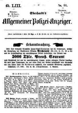 Eberhardt's allgemeiner Polizei-Anzeiger (Allgemeiner Polizei-Anzeiger) Mittwoch 7. August 1861