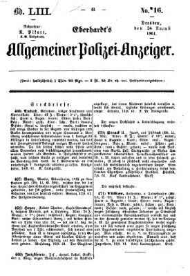 Eberhardt's allgemeiner Polizei-Anzeiger (Allgemeiner Polizei-Anzeiger) Samstag 24. August 1861