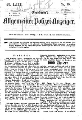 Eberhardt's allgemeiner Polizei-Anzeiger (Allgemeiner Polizei-Anzeiger) Mittwoch 4. September 1861