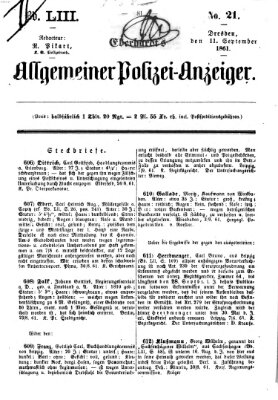 Eberhardt's allgemeiner Polizei-Anzeiger (Allgemeiner Polizei-Anzeiger) Mittwoch 11. September 1861