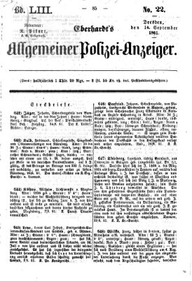 Eberhardt's allgemeiner Polizei-Anzeiger (Allgemeiner Polizei-Anzeiger) Samstag 14. September 1861