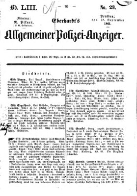 Eberhardt's allgemeiner Polizei-Anzeiger (Allgemeiner Polizei-Anzeiger) Mittwoch 18. September 1861