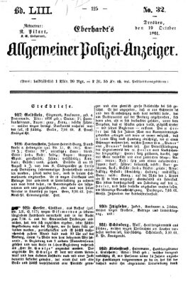 Eberhardt's allgemeiner Polizei-Anzeiger (Allgemeiner Polizei-Anzeiger) Samstag 19. Oktober 1861