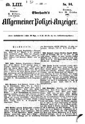 Eberhardt's allgemeiner Polizei-Anzeiger (Allgemeiner Polizei-Anzeiger) Samstag 26. Oktober 1861