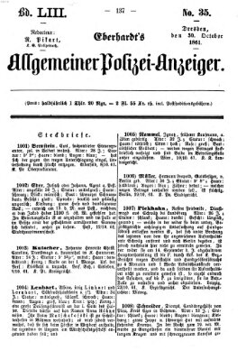 Eberhardt's allgemeiner Polizei-Anzeiger (Allgemeiner Polizei-Anzeiger) Mittwoch 30. Oktober 1861