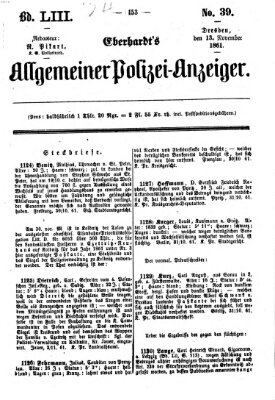 Eberhardt's allgemeiner Polizei-Anzeiger (Allgemeiner Polizei-Anzeiger) Mittwoch 13. November 1861