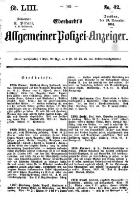 Eberhardt's allgemeiner Polizei-Anzeiger (Allgemeiner Polizei-Anzeiger) Samstag 23. November 1861