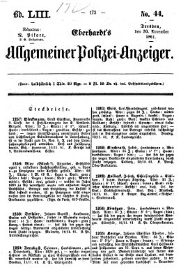 Eberhardt's allgemeiner Polizei-Anzeiger (Allgemeiner Polizei-Anzeiger) Samstag 30. November 1861