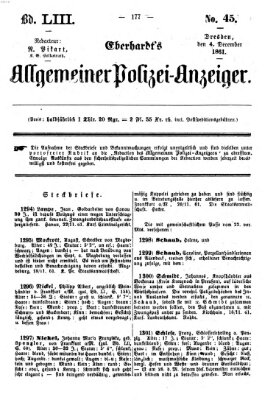 Eberhardt's allgemeiner Polizei-Anzeiger (Allgemeiner Polizei-Anzeiger) Mittwoch 4. Dezember 1861