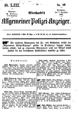 Eberhardt's allgemeiner Polizei-Anzeiger (Allgemeiner Polizei-Anzeiger) Samstag 7. Dezember 1861