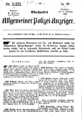 Eberhardt's allgemeiner Polizei-Anzeiger (Allgemeiner Polizei-Anzeiger) Mittwoch 11. Dezember 1861