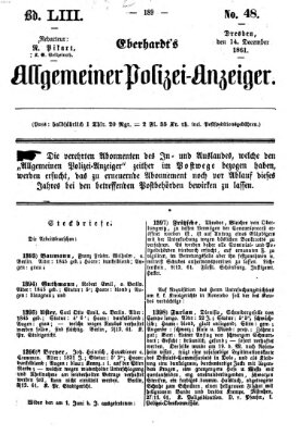 Eberhardt's allgemeiner Polizei-Anzeiger (Allgemeiner Polizei-Anzeiger) Samstag 14. Dezember 1861