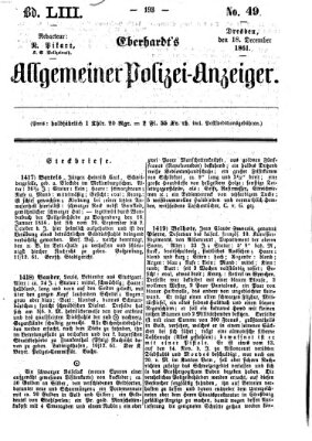 Eberhardt's allgemeiner Polizei-Anzeiger (Allgemeiner Polizei-Anzeiger) Mittwoch 18. Dezember 1861