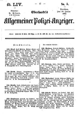 Eberhardt's allgemeiner Polizei-Anzeiger (Allgemeiner Polizei-Anzeiger) Samstag 18. Januar 1862