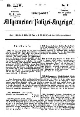 Eberhardt's allgemeiner Polizei-Anzeiger (Allgemeiner Polizei-Anzeiger) Samstag 25. Januar 1862