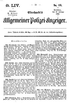 Eberhardt's allgemeiner Polizei-Anzeiger (Allgemeiner Polizei-Anzeiger) Samstag 15. Februar 1862