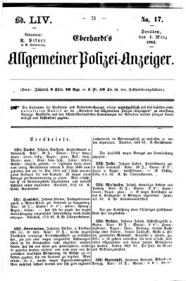 Eberhardt's allgemeiner Polizei-Anzeiger (Allgemeiner Polizei-Anzeiger) Samstag 1. März 1862