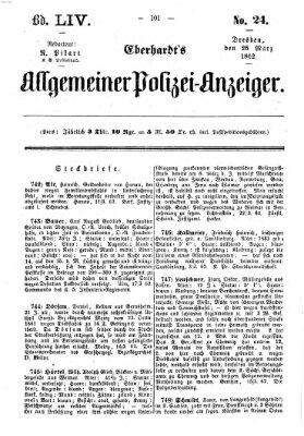 Eberhardt's allgemeiner Polizei-Anzeiger (Allgemeiner Polizei-Anzeiger) Mittwoch 26. März 1862