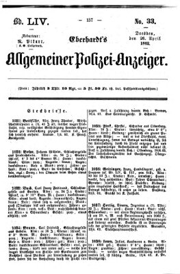 Eberhardt's allgemeiner Polizei-Anzeiger (Allgemeiner Polizei-Anzeiger) Samstag 26. April 1862