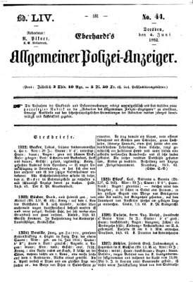 Eberhardt's allgemeiner Polizei-Anzeiger (Allgemeiner Polizei-Anzeiger) Mittwoch 4. Juni 1862