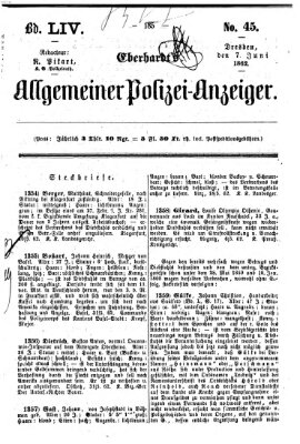 Eberhardt's allgemeiner Polizei-Anzeiger (Allgemeiner Polizei-Anzeiger) Samstag 7. Juni 1862