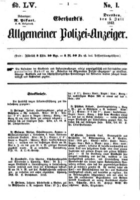 Eberhardt's allgemeiner Polizei-Anzeiger (Allgemeiner Polizei-Anzeiger) Samstag 5. Juli 1862