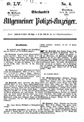 Eberhardt's allgemeiner Polizei-Anzeiger (Allgemeiner Polizei-Anzeiger) Mittwoch 16. Juli 1862