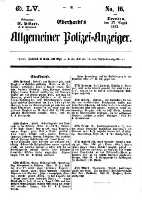 Eberhardt's allgemeiner Polizei-Anzeiger (Allgemeiner Polizei-Anzeiger) Mittwoch 27. August 1862