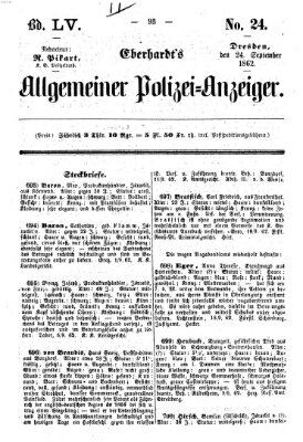 Eberhardt's allgemeiner Polizei-Anzeiger (Allgemeiner Polizei-Anzeiger) Mittwoch 24. September 1862