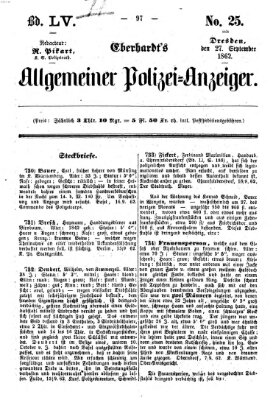 Eberhardt's allgemeiner Polizei-Anzeiger (Allgemeiner Polizei-Anzeiger) Samstag 27. September 1862