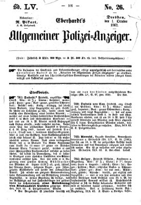 Eberhardt's allgemeiner Polizei-Anzeiger (Allgemeiner Polizei-Anzeiger) Mittwoch 1. Oktober 1862