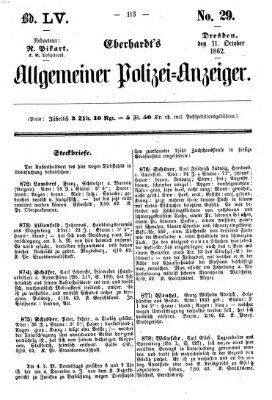 Eberhardt's allgemeiner Polizei-Anzeiger (Allgemeiner Polizei-Anzeiger) Samstag 11. Oktober 1862