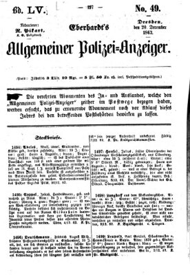 Eberhardt's allgemeiner Polizei-Anzeiger (Allgemeiner Polizei-Anzeiger) Samstag 20. Dezember 1862