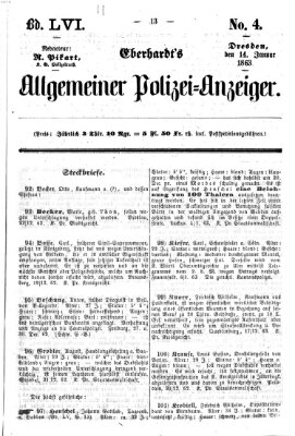 Eberhardt's allgemeiner Polizei-Anzeiger (Allgemeiner Polizei-Anzeiger) Mittwoch 14. Januar 1863