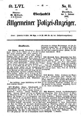 Eberhardt's allgemeiner Polizei-Anzeiger (Allgemeiner Polizei-Anzeiger) Samstag 7. Februar 1863