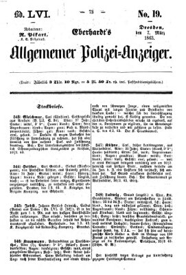 Eberhardt's allgemeiner Polizei-Anzeiger (Allgemeiner Polizei-Anzeiger) Samstag 7. März 1863