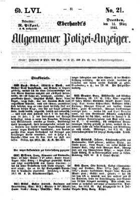 Eberhardt's allgemeiner Polizei-Anzeiger (Allgemeiner Polizei-Anzeiger) Samstag 14. März 1863