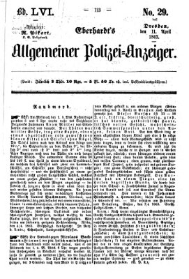 Eberhardt's allgemeiner Polizei-Anzeiger (Allgemeiner Polizei-Anzeiger) Samstag 11. April 1863