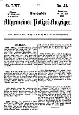 Eberhardt's allgemeiner Polizei-Anzeiger (Allgemeiner Polizei-Anzeiger) Freitag 22. Mai 1863